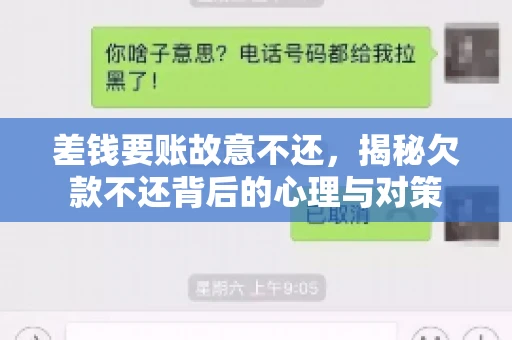 差钱要账故意不还，揭秘欠款不还背后的心理与对策