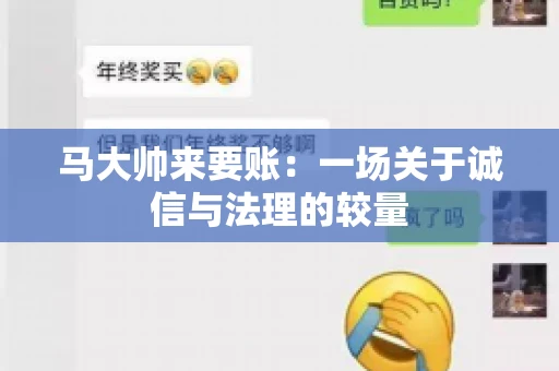 马大帅来要账：一场关于诚信与法理的较量