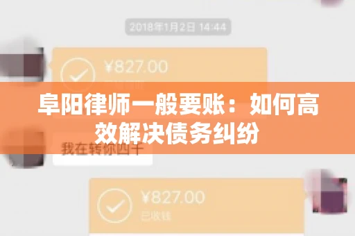 阜阳律师一般要账：如何高效解决债务纠纷